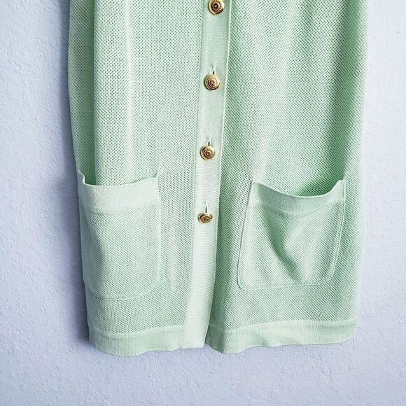Escada Vintage Pastel Green Buttondown Vest Tunic Vest - Picture 2 of 7